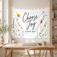 thumbnail image 5 of Choose Joy Every Day Among Bright Wildflowers, Inspirational Watercolor for Flower Lovers, Botanical Wall Art, Mother's Day Gift, Tapestry Wall Hanging for Bedroom and Studio, 5 of 7