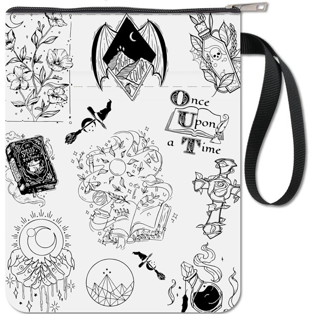 Fundas para libros, fundas para libros góticas, fundas para libros de bolsillo, fundas de tela lavables con cremallera y bolsillo adicional para amantes de los libros, regalos para compañeros de