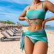 thumbnail image 5 of Traje de baño Trajes de baño de malla con cordones para mujer, deportes acuáticos (verde S) Kuymtek Verde T S para Mujer, 5 of 5