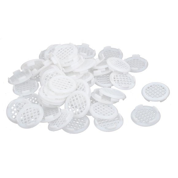 Uxcell Cubierta de louver de ventilación de aire cuadrada de plástico de 31 mm de diámetro para zapatos y muebles, blanca, 50 piezas