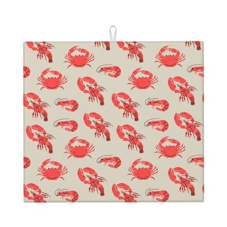 

Matuu Crab Lobster 1 for Dish Drying Mat for Kitchen Counter for Kitchen and Dining Kitchen Counter Accessories 16 x18