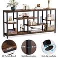 thumbnail image 3 of Fnova 70.9" Extra Long Industrial Console Table, 3-Tier Narrow Entryway Table with Storage Shelves, Sturdy Sofa Table for Living Room, Hallway, 3 of 11