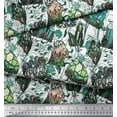 thumbnail image 3 of Soimoi Rayon Fabric Leaves,Floral & Crystals Ocean Print Sewing Fabric Yard 56 Inch Wide, 3 of 3