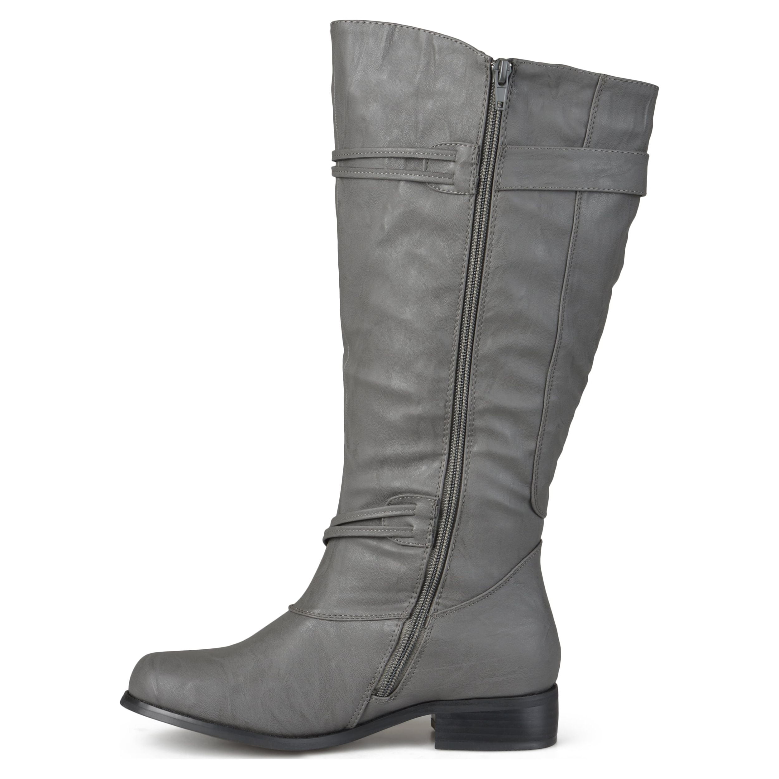 Journee Womens Harley Extra Wide Calf Stacked Heel Riding Boots