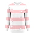 thumbnail image 5 of Zysthvn Striped Womens Fall Sweatshirt Pullover Casual Crewneck with Pockets Long Sleeve Sweatshirts for Women Tops, 5 of 7