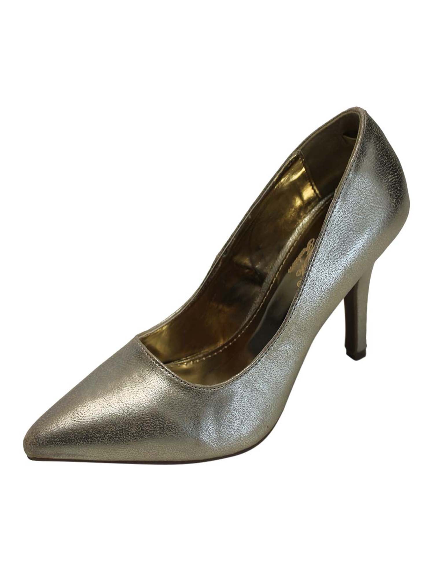 Gold Metallic Pointed Toe Women's Pumps Size 6 - Walmart.com