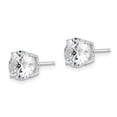 thumbnail image 2 of Sterling Silver Rhodium-plated Round Cubic Zirconia 7mm Post Earrings, 2 of 3