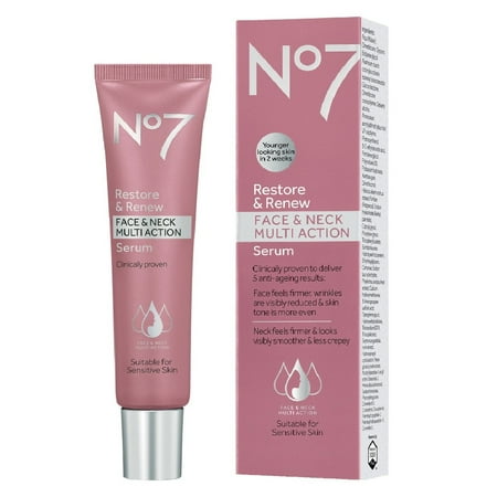 No7 Restore & Renew Face & Neck Multi Action Serum - 1.0