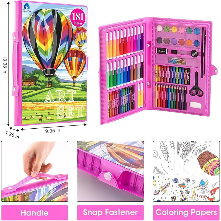 Vigorfun 181-Piece Art Set with Wooden Case photo 2