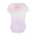 thumbnail image 4 of Wycnly Summer Tops for Women T Shirts for Women Plus Size Comfy Breathable Button up Cowl Neck Tunic Tops 2024 Fashion Gradient Tee Shirts Girls V-Neck Short Sleeve Tunic Top Flash Deals, 4 of 5