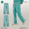 thumbnail image 2 of Pantalones deportivos holgados informales de color liso con forro polar recto grueso de 350 g para otoño e invierno para hombre, 2 of 4