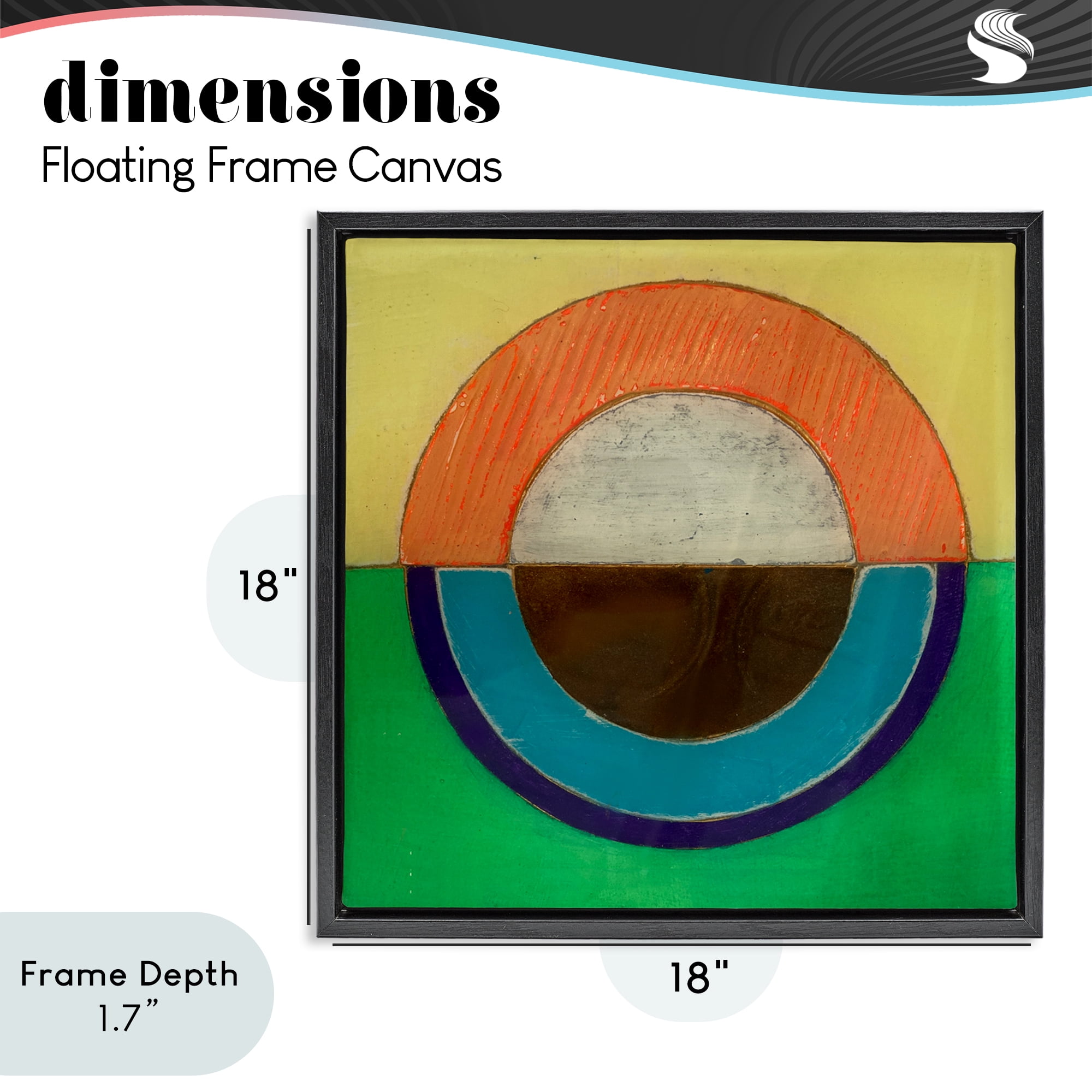 Stupell Industries Balanced Circle Symmetry Black Framed Floater Canvas Wall Art, design by Matthew Finger