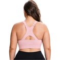 thumbnail image 3 of WAGUTH Plus Size Sports Bra for Women Adjustable Straps Racerback Medium Support Workout Yoga Bralette,Pink,4XL, 3 of 5