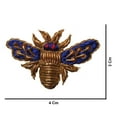 thumbnail image 3 of eloria 11pcs, 4x3cm Bee Shaped Embroidery Neck Sew On Applique Patches/Decorative Patches for Clothes, Jackets, Jean's, Blouse, Saree, Dress Decoration (Blue), 3 of 4