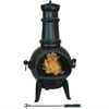 Sunnydaze Pot Belly Cast Iron Outdoor Chiminea - Wood Grate and Poker - 34-inch