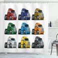thumbnail image 1 of Ambesonne Truck Shower Curtain, Colorful Transportation, 69"Wx84"L, Multicolor, 1 of 3