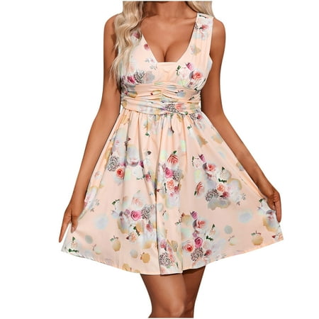 

Woman Summer Fall Sleeveless Sexy Bandage Casual V Neck Graphic Long Dress for Women 2022 Fashion F2
