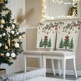 thumbnail image 3 of Christmas Trees Chair Covers Set of 4 Xmas Trees Balls Berry Winter Snowflakes Linen Texture Chair Back Covers Stretch Removable Washable Slipcovers Protector for Dining Room Kitchen Party Decor, 3 of 5
