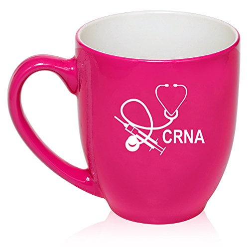 16 oz Large Bistro Mug Ceramic Coffee Tea Glass Cup CRNA Nurse Anesthetist Anesthesiology (Hot Pink) 16 oz Large Bistro Mug Ceramic Coffee Tea Glass Cup CRNA Nurse Anesthetist Anesthesiology (Hot Pink)