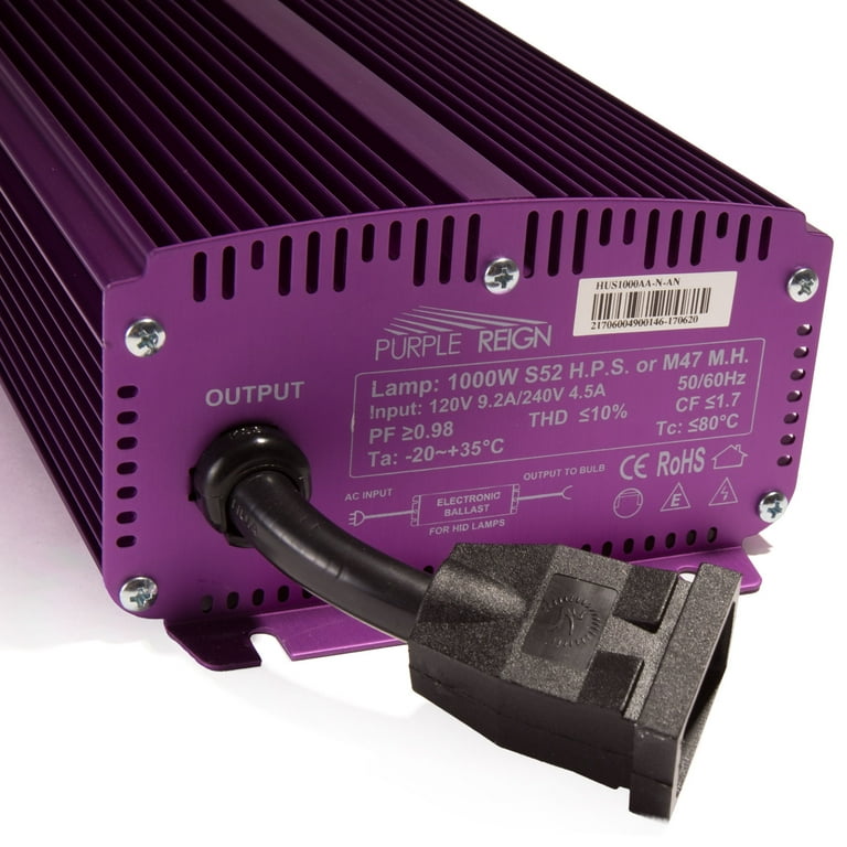 Apollo Horticulture Purple Reign 1000W Watt Digital Dimmable HPS MH Grow Light Ballast for Plant Growing