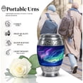 thumbnail image 3 of Aurora Over Silent Pines - Funeral Cremation Urns For Ashes - Golden Sunset Ashes Urn - Warm Tribute For Adult Farewell - Radiant Memorial - 3 Inch, Set Of 2, 3 of 5