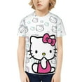thumbnail image 7 of Hello Kitty T Shirts For Girls Boys, 3d Print Cartoon Graphics T Shirt, Youth Crewneck T-Shirt, Unisex Short Sleeve Top Tees Age 4-16 Years, 7 of 7