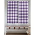 thumbnail image 6 of Living Room Curtains 72 Inches length, Purple Checkered Window Treatment Curtain Drapes, Farmhouse Buffalo Plaid Light Filtering Drapes for Bedroom Laundry Room, 52"x72", 2 Panels, 6 of 7