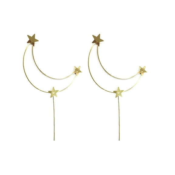 Worgeous Golden Metal Cake Topper Set of 4 for Weddings and Parties Creative Decorations Cake Picks