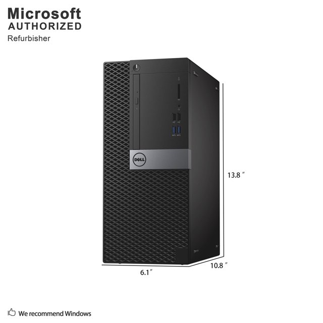 Dell OptiPlex 3040 Minitour Intel Quad Core i5-6500 jusqu'à 3,6 GHz, 8G DDR3L RAM, 1T, DVDRW, WiFi, Bluetooth, Windows 10 Pro 64 Bit (en, FR, ES)-Reconditionné