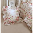 thumbnail image 5 of Rose Floral Euro Shams Ruffle Pillow Shams Pillow Covers 26x26 inches 2-Pack, Vintage Cotton Pillow Covers Farmhouse French Country Pillowcases Zipper Clousure(Shabby Rose, 26x26), 5 of 7