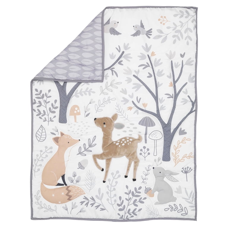 Deer Park 3-Piece Crib Bedding Set, Gray and Tan photo 3