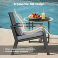 thumbnail image 5 of 3-Piece Rattan Patio Set with Tempered Glass Table - Outdoor Furniture for Lawn, Garden & Balcony, Gray, 5 of 7