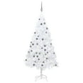thumbnail image 1 of vidaXL Artificial Pre-lit Christmas Tree with Ball Set White 180 cm PVC, 1 of 5