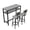 Grey, variant on 3-Piece Bar Table Set,Bistro Kitchen Table Sets with Metal Frame & Storage Rack,Modern Counter Height Table with 2 Stools for Kitchen, Dining Room, Living Room,