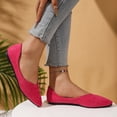 thumbnail image 2 of Womens Ballet Flat Shoes Pointed Toe Slip on Casual Dressy Shoes Solid Color Suede Comfy Arch Support Orthopedic Walking Shoes Hot Pink Size 7, 2 of 6