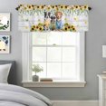 thumbnail image 5 of Dogs Window Valance for Kitchen, Watercolor Spring White Yellow Daisy Sunfower Floral Leaf Wood Grain Rod Pocket Short Curtain for Small Windows, Light Filtering Decorative Valance, 56 x 16 Inch, 5 of 9