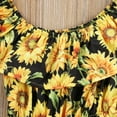 thumbnail image 3 of ITFABS Girls Summer Clothes Set Sun Flower Off Shoulder Ruffle Romper+Headband, 3 of 5