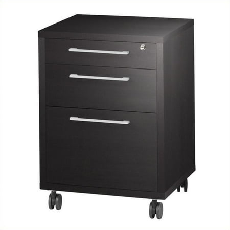 Tvilum Pierce 3 Drawer Wood Mobile Filing Cabinet in Coffee