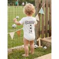 thumbnail image 4 of BemeyourBBs Baby Boy First Birthday Football Outfit 1st Birthday One Years Old Clothes Summer Bubble Romper Soccer Letters Print Short Sleeve Bodysuit Jumpsuit Playsuit, 4 of 9