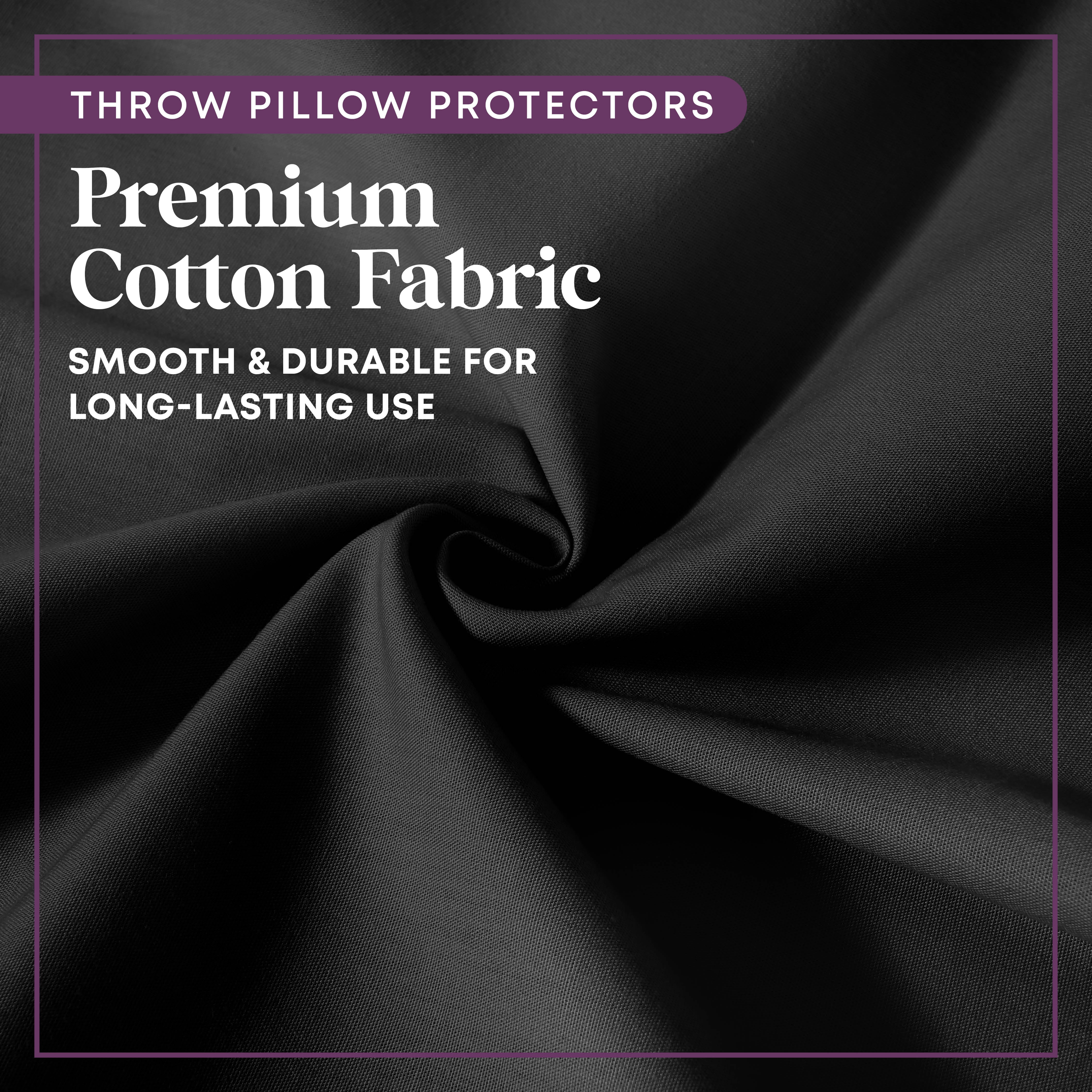 CIRCLESHOME Throw Pillow Protectors - 100% Cotton Breathable Pillowcases - 18 X 18 Square Pillowcases - Protects Pillows from Dirt, Dust and Debris (Square Pillow - 4 Pack- 18x18)