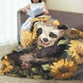 thumbnail image 6 of Sikiie Clear Sky Cute Sunflower Panda Ultra-Soft Micro flannel Blanket Luxury All Seasons Warm Blanket for Bedding Sofa and Travel (4 sizes)-80"x60", 6 of 7