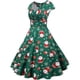 thumbnail image 4 of Vestido de Navidad para mujer, estilo vintage, manga corta, estilo años 50, estilo retro, para cóctel, escote en V, falda plisada, vestido de fiesta, elegante, estilo festivo, estilo, 4 of 4