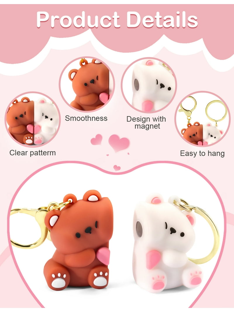 NaTuo Keychains Magnetic Matching for Couples, Cartoon Animal