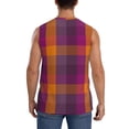 thumbnail image 4 of Daiia Purple Yellow Buffalo Plaid Printed Men's Tank Tops,Casual Soft Sleeveless Gym Muscle Shirts Bodybuilding Tee-X-Large, 4 of 8
