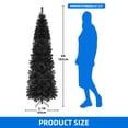 thumbnail image 3 of Dextrus 6FT Pre-lit Pencil Artificial Christmas Tree, Holiday Slim Christmas Tree with 700 Branch Tips & 200 Lights, Remote Control,11 Modes, Black, 3 of 9