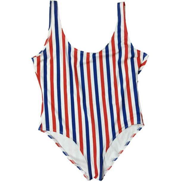 City Streets - Womens Red White Blue USA Flag Striped One Piece ...