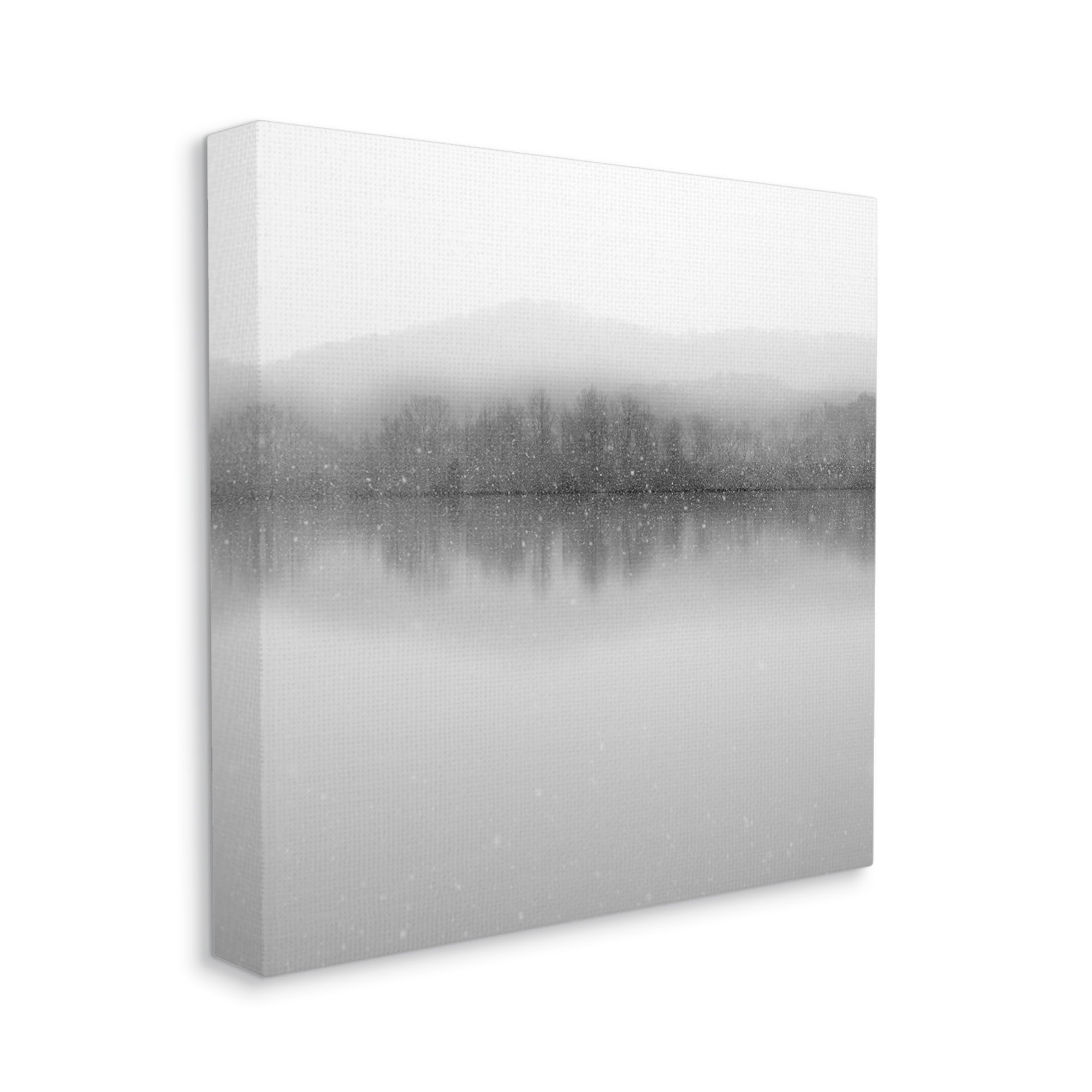 Stupell Mountainous Lake Trees Reflection Landscape Photography Gallery Wrapped Canvas Print Wall Art