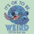 thumbnail image 2 of Girl's Lilo & Stitch It's Ok to Be Weird Stitch Day 626  Graphic Tee Mint X Small, 2 of 4