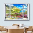 thumbnail image 3 of wall26 Canvas Print Wall Art Window View Rainbow Neon Flower Field Mountain Range Wilderness Nature Photography Realism Scenic Landscape Colorful Multicolor for Living Room, Bedroom, Office - 16x24, 3 of 5