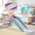thumbnail image 3 of Hey Play Indoor/Outdoor Toddler Slide with Basketball Hoop and Ball (Pink), 3 of 6